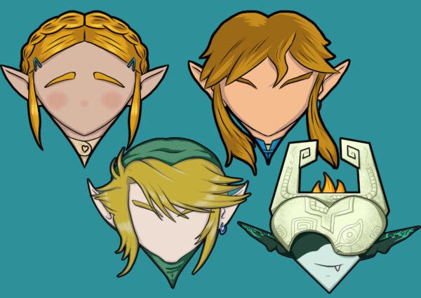 LoZ Fan Heart Pins.